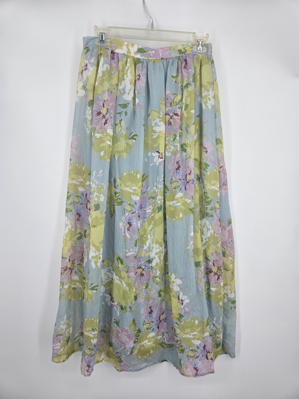 Calypso St. Barth's Pastel Floral Maxi Skirt Small (7612)